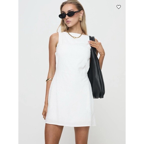 Princess Polly Swoon White Open Back Cotton Mini Dress Size 0 NWT $65 - Picture 2 of 11
